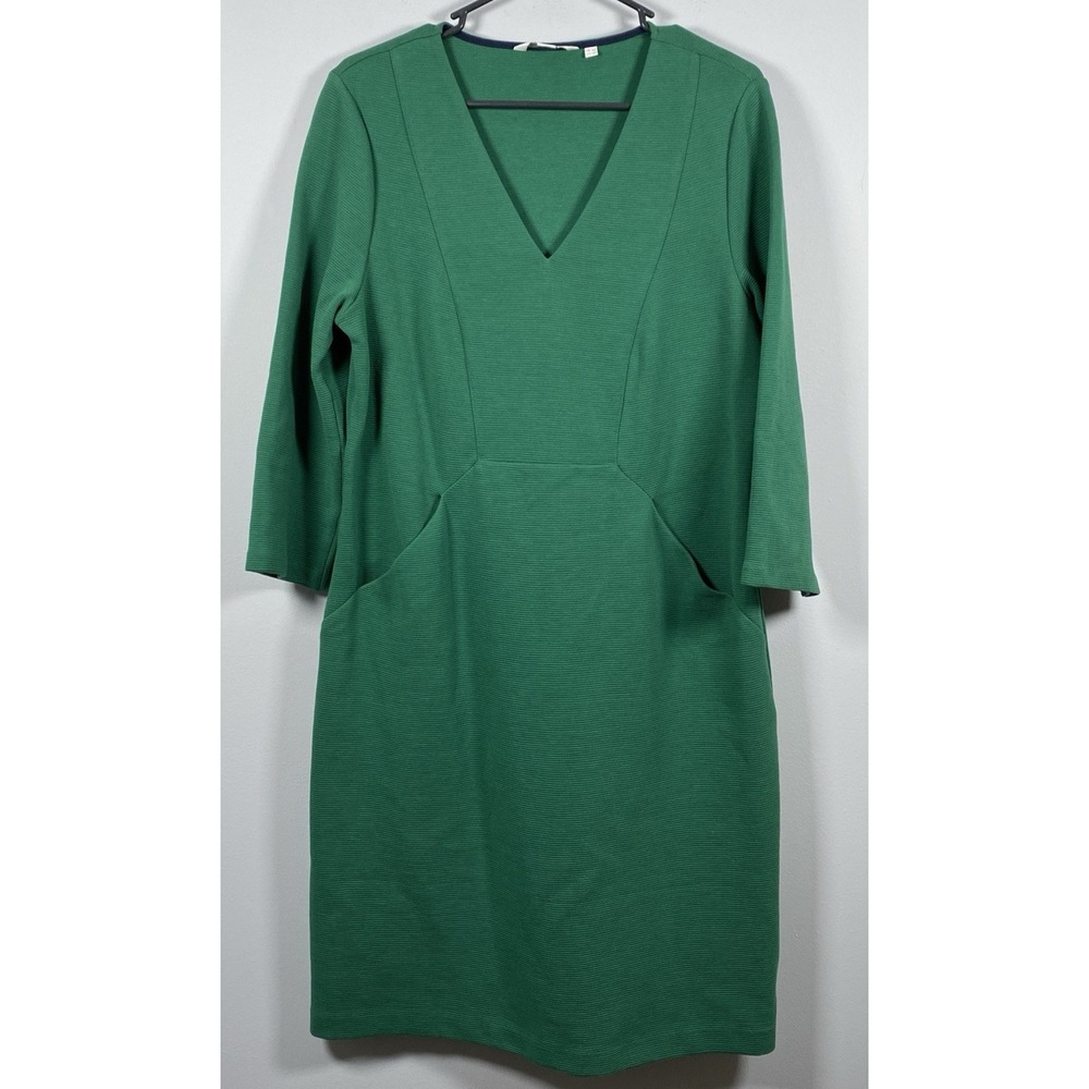 Boden Green V-Neck Shift Dress